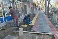 سنگ‌ فرش بلوار ایت الله اشرفی اصفهانی خمینی شهر